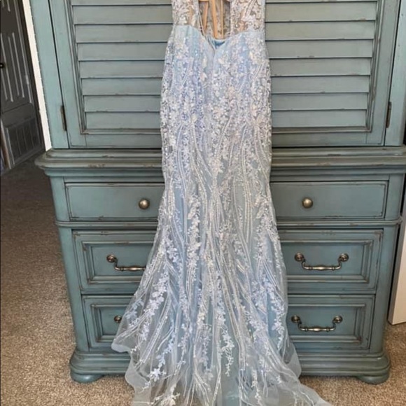 Sherri Hill size 2. Lace up back. Ice blue. - Picture 5 of 8